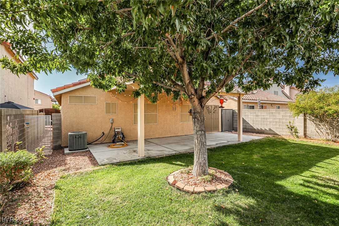 5128 Fall Meadows Avenue Las Vegas, NV 89130 - Photo 33 of 34 Rear view of property with a patio area, stucco siding, and a fenced backyard