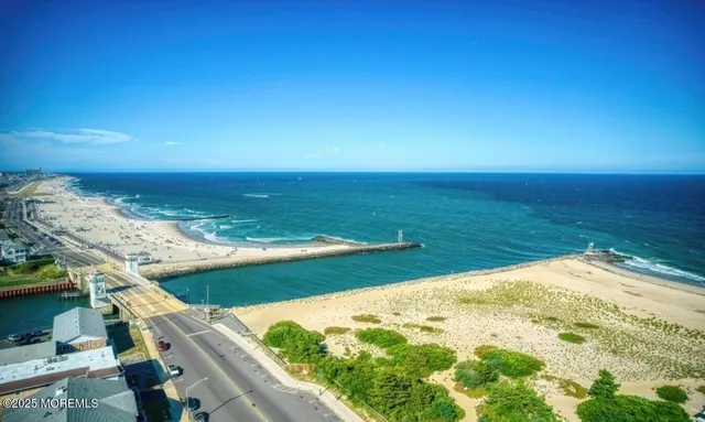 a view of an ocean and beach