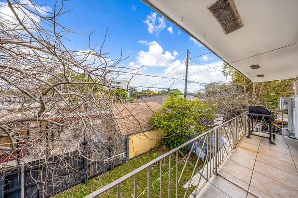 a city view from the balcony