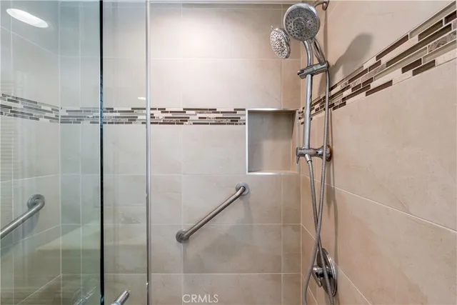 a close view of a bathtub in bathroom