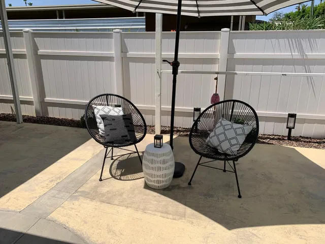 a living room with furniture
