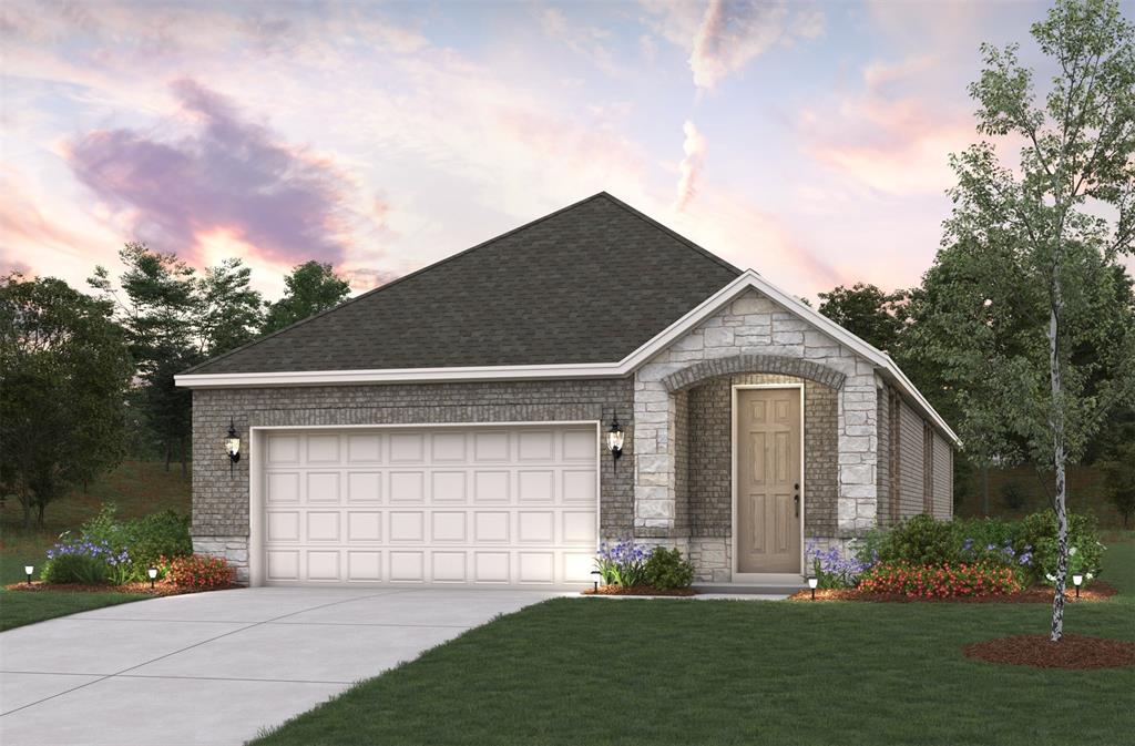 8725 Saratoga Road Aubrey, TX 76227 - Photo 1 of 16 a front view of a house with a garden and plants