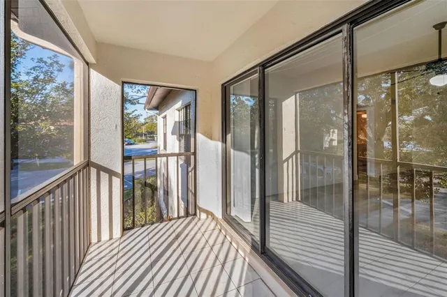 a view of a city from a balcony