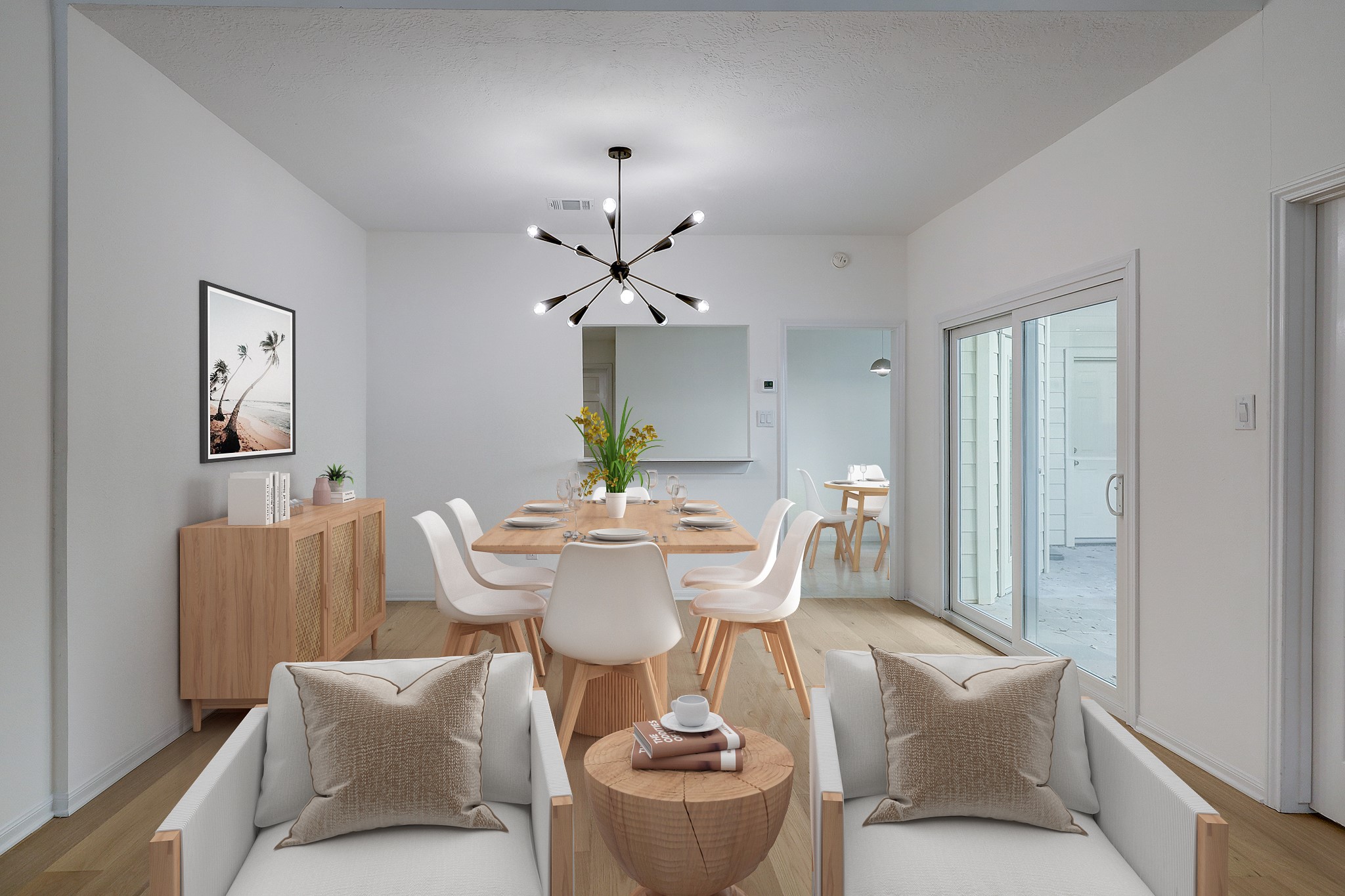 4311 Westheimer Road Houston, TX 77027 - Photo 5 of 23 a living room with furniture and a chandelier