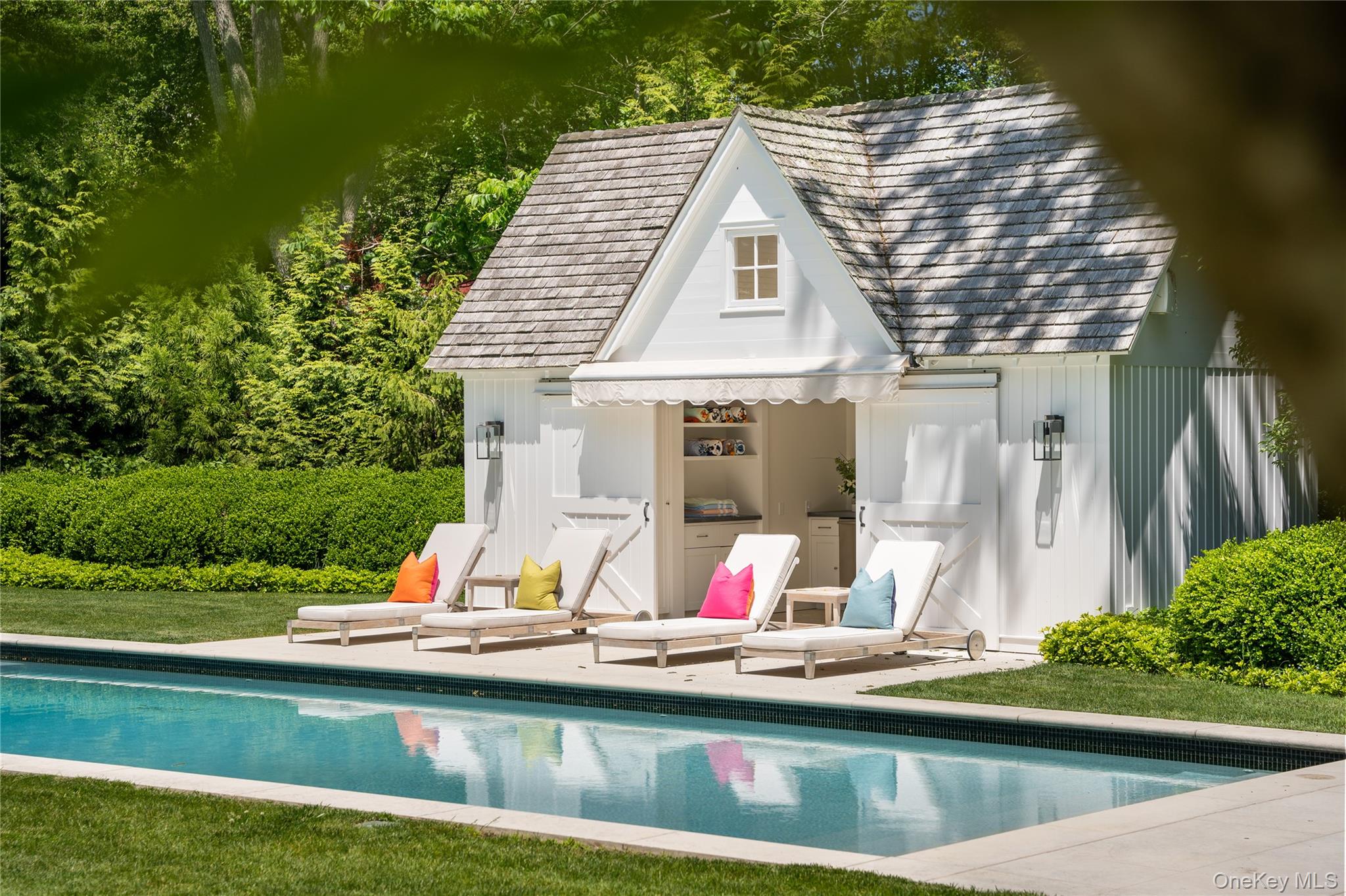 182 Church Lane Bridgehampton, NY 11932 - Photo 32 of 37 a view of house with swimming pool and outdoor seating