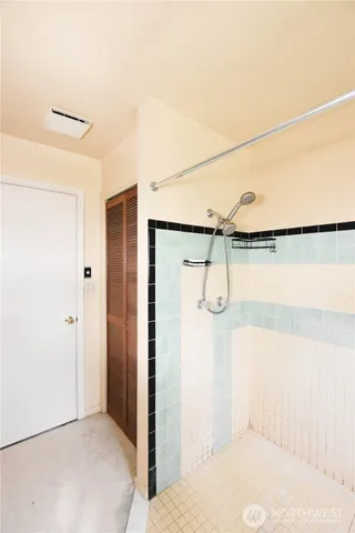 a bathroom with a shower