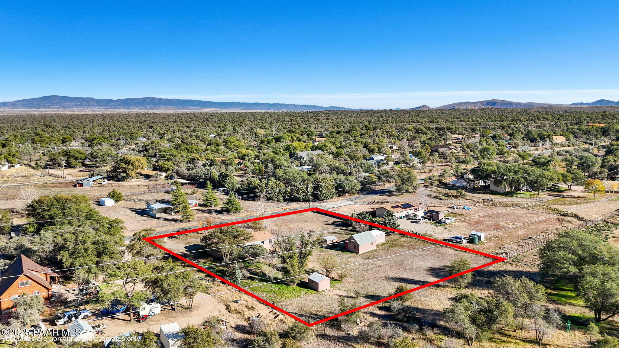 7300 North Spur Road Prescott, AZ 86305 - Photo 30 of 36 34-Aerial Back (1) Lot Lines