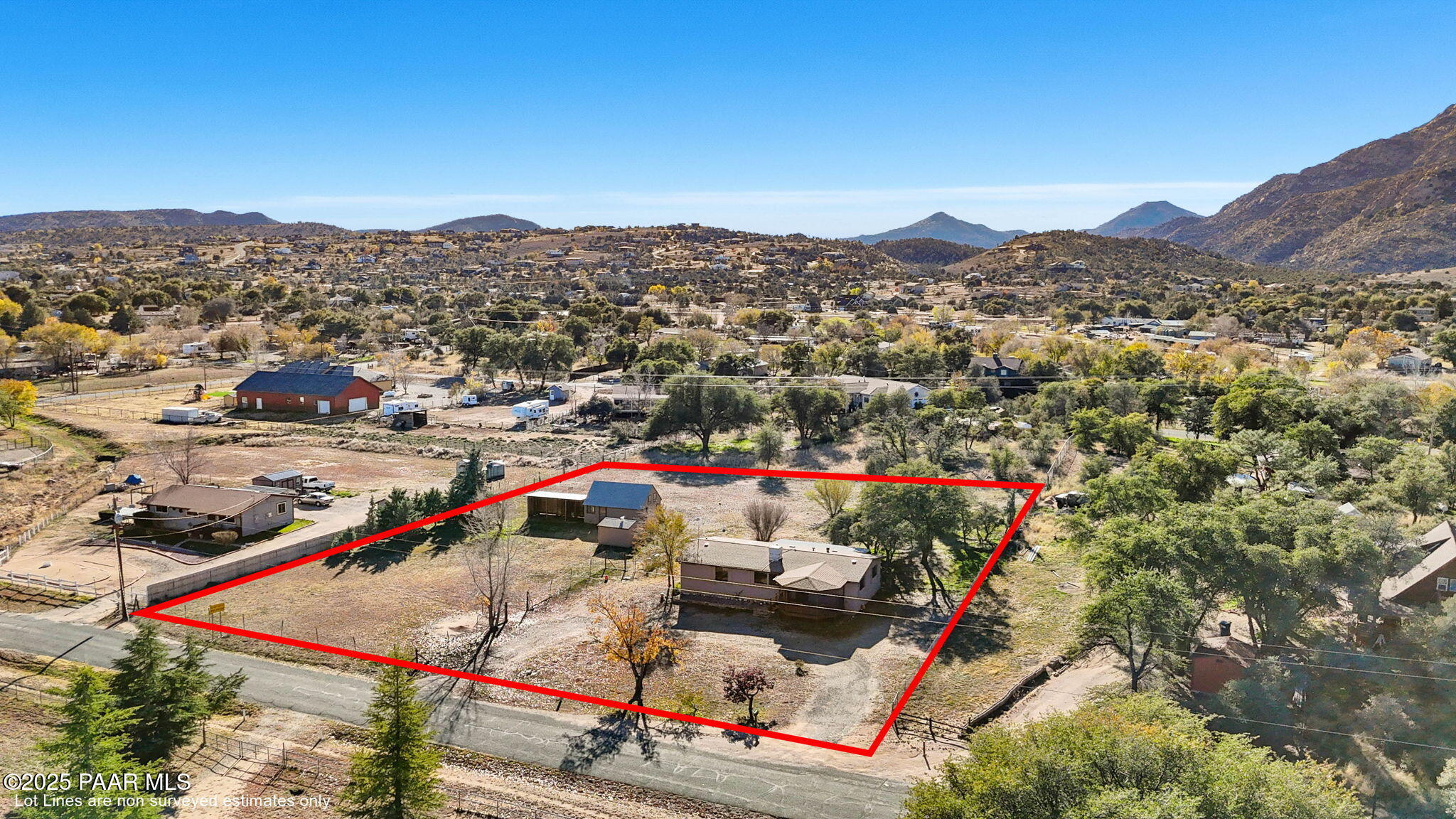 7300 North Spur Road Prescott, AZ 86305 - Photo 3 of 36 5-Aerial Front (3) Lot Lines