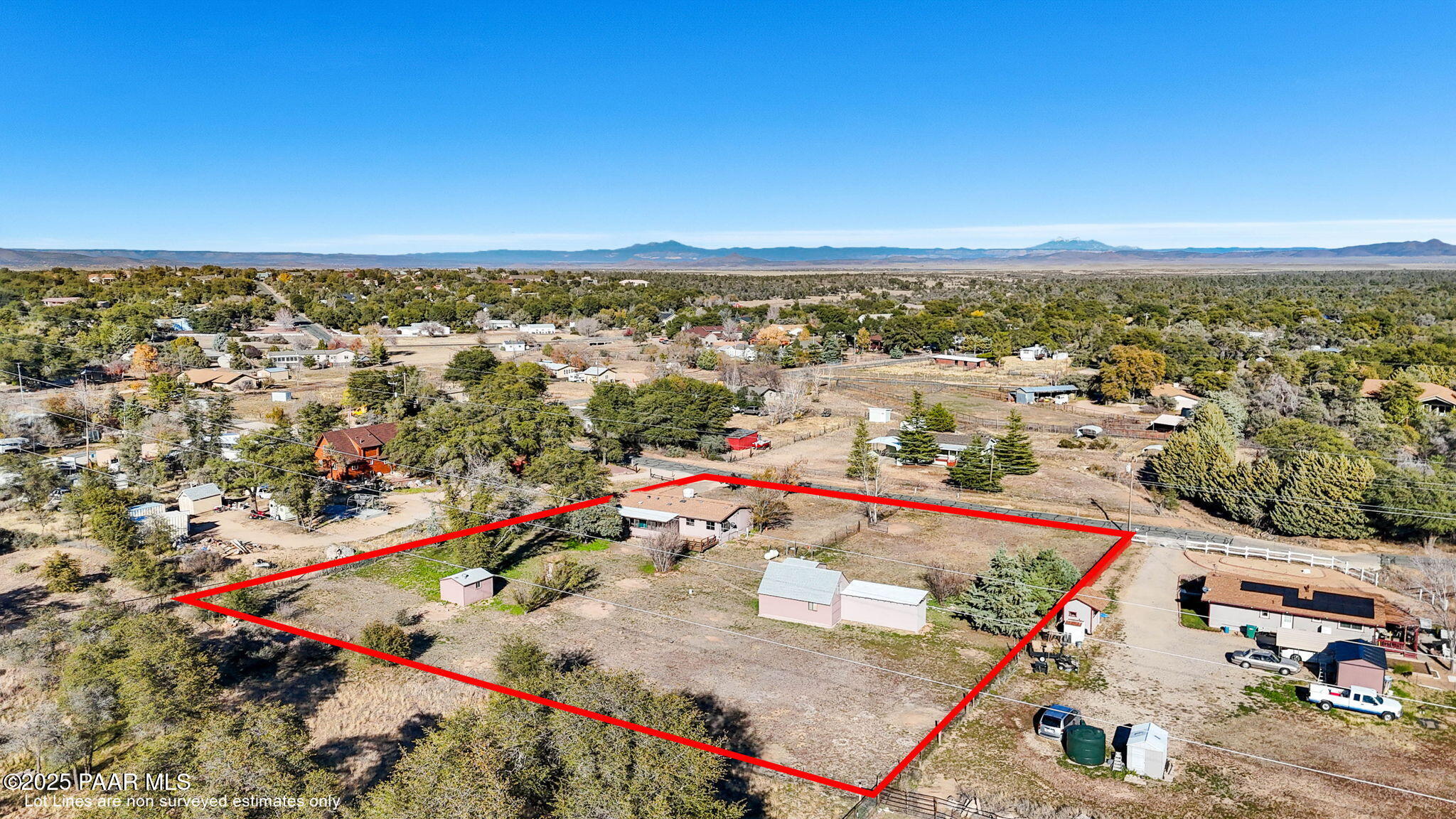 7300 North Spur Road Prescott, AZ 86305 - Photo 32 of 36 36-Aerial Back (2) Lot Lines