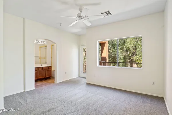 a view of a glass door