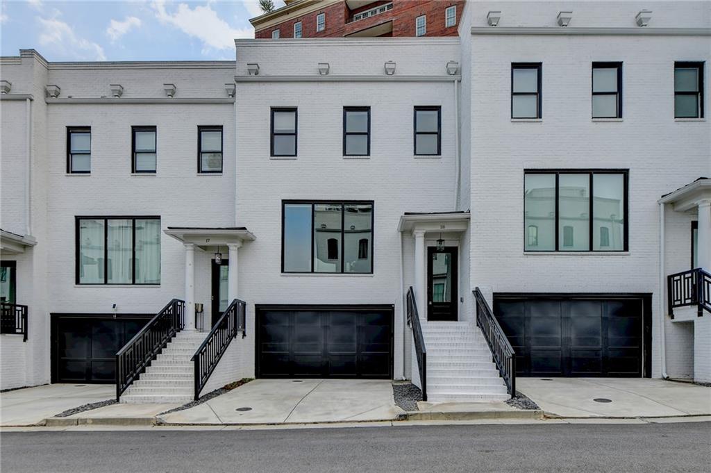 a building with a bench in front of it
