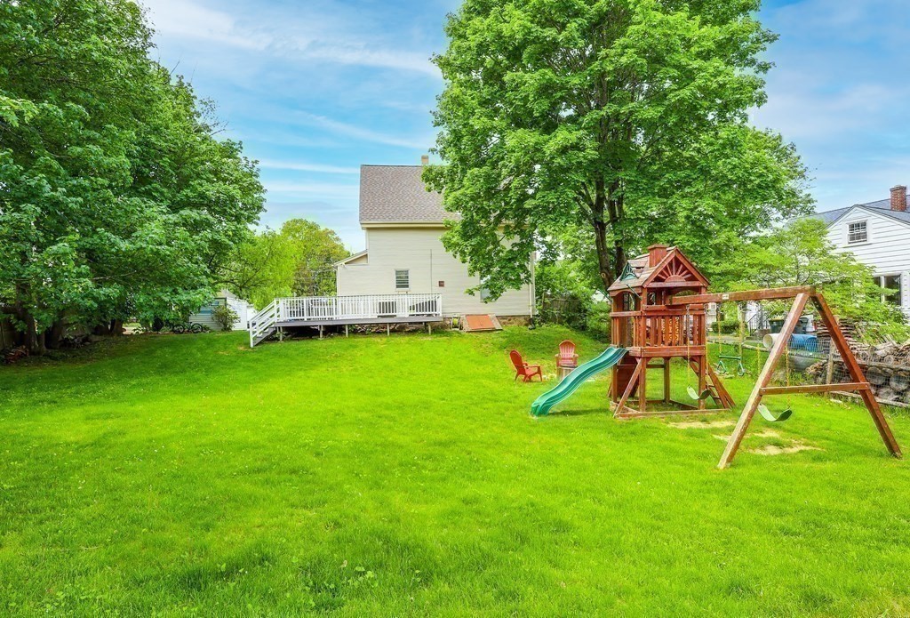 10 Worsted Street Franklin, MA 02038 - Photo 21 of 28 a view of a backyard with a slide and a slide