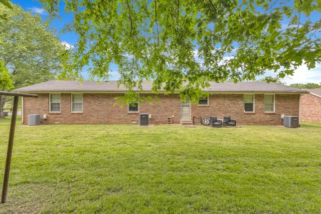 a view of a lush green space