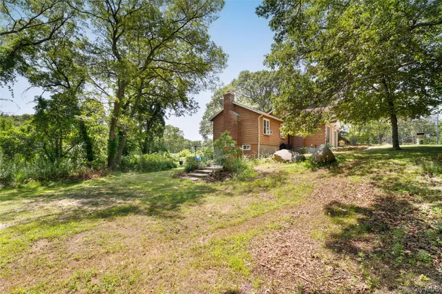 a backyard of the house