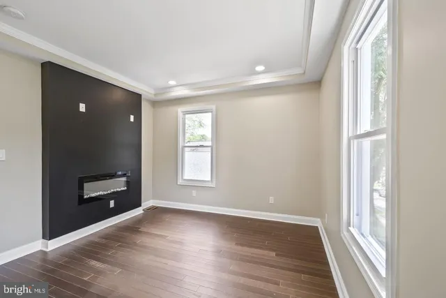 wooden floor and windows in a room