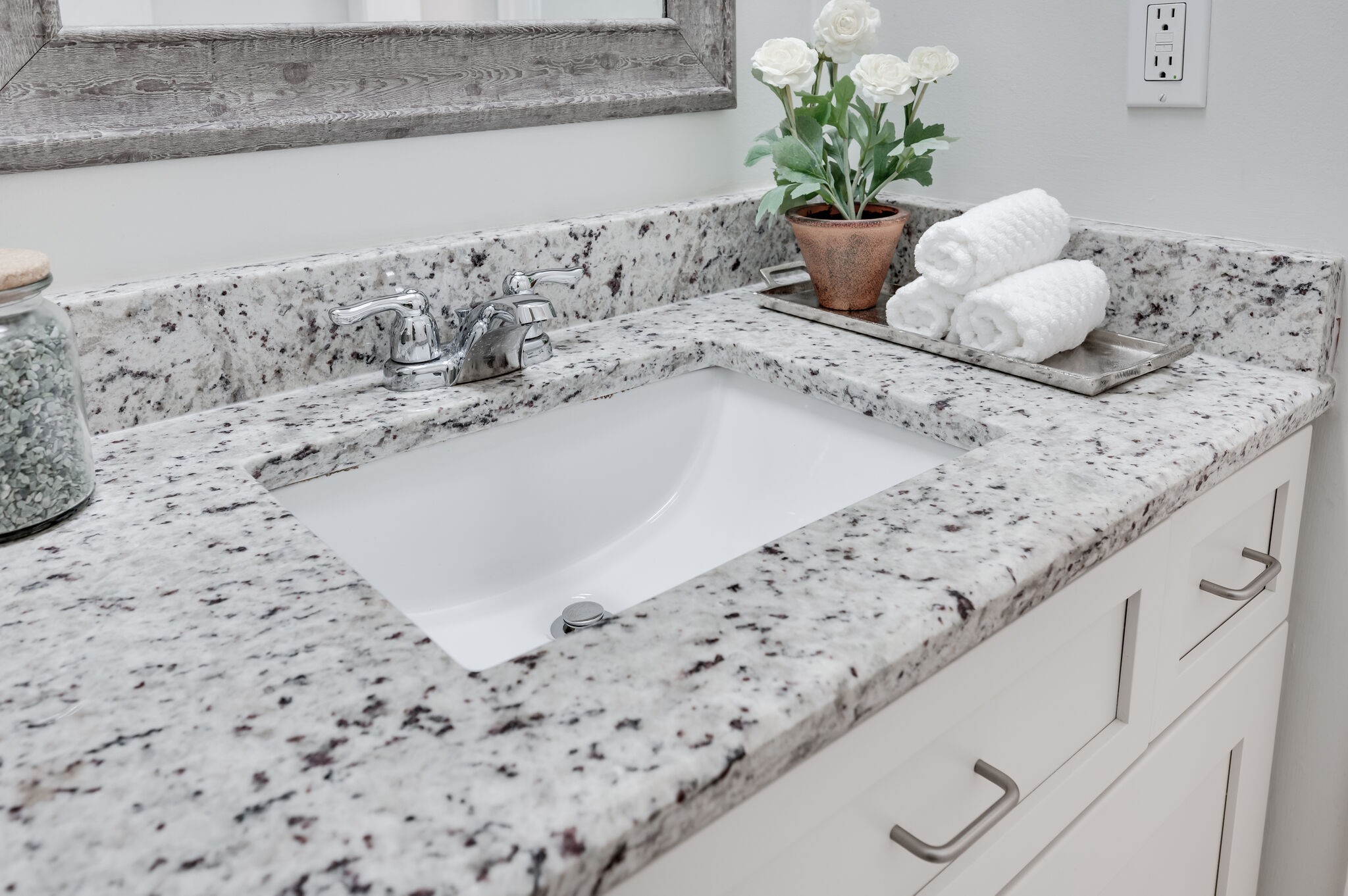 2116 Hobbs Road, Unit M1 Nashville, TN 37215 - Photo 22 of 36 a bathroom with a granite countertop sink and a white floor
