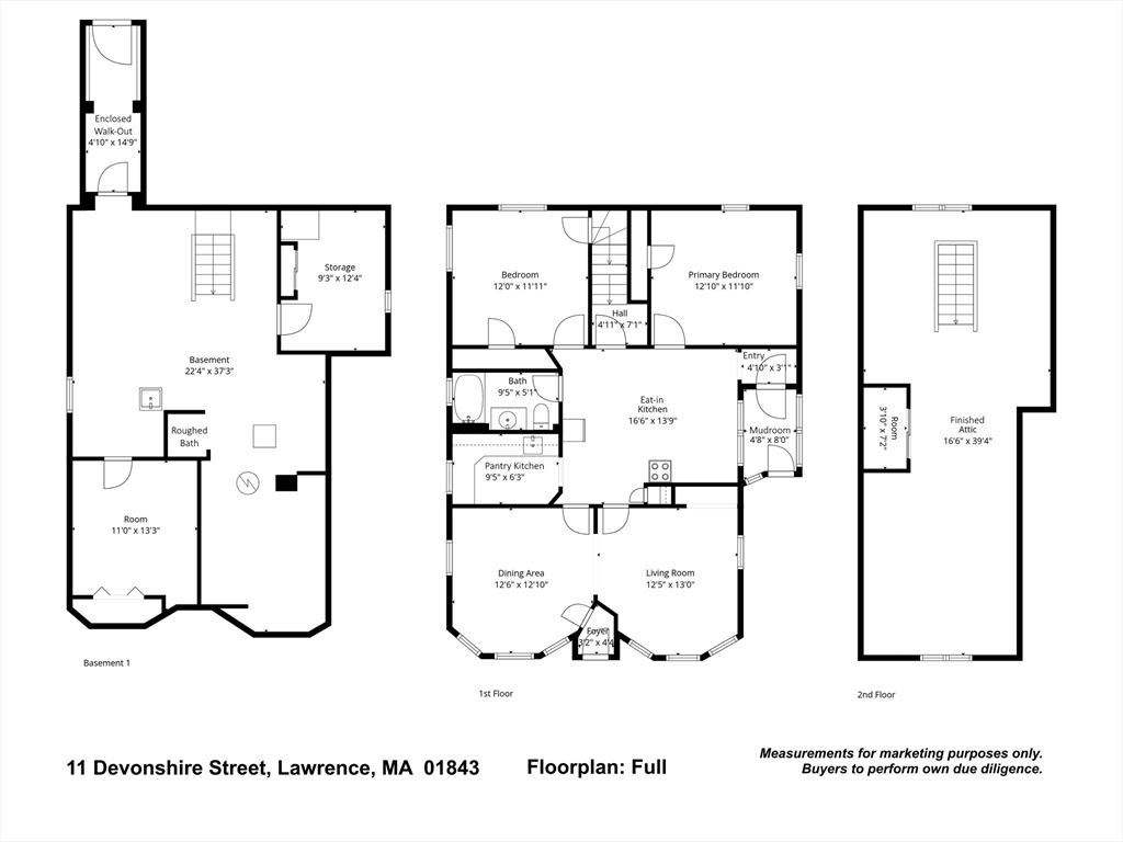 11 Devonshire Street Lawrence, MA 01843 - Photo 41 of 41 a picture of a floor plan