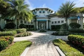 a view of a building with a garden