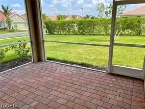 a view of a garden with a large trees