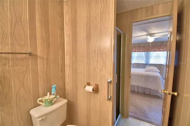 a bathroom with a window
