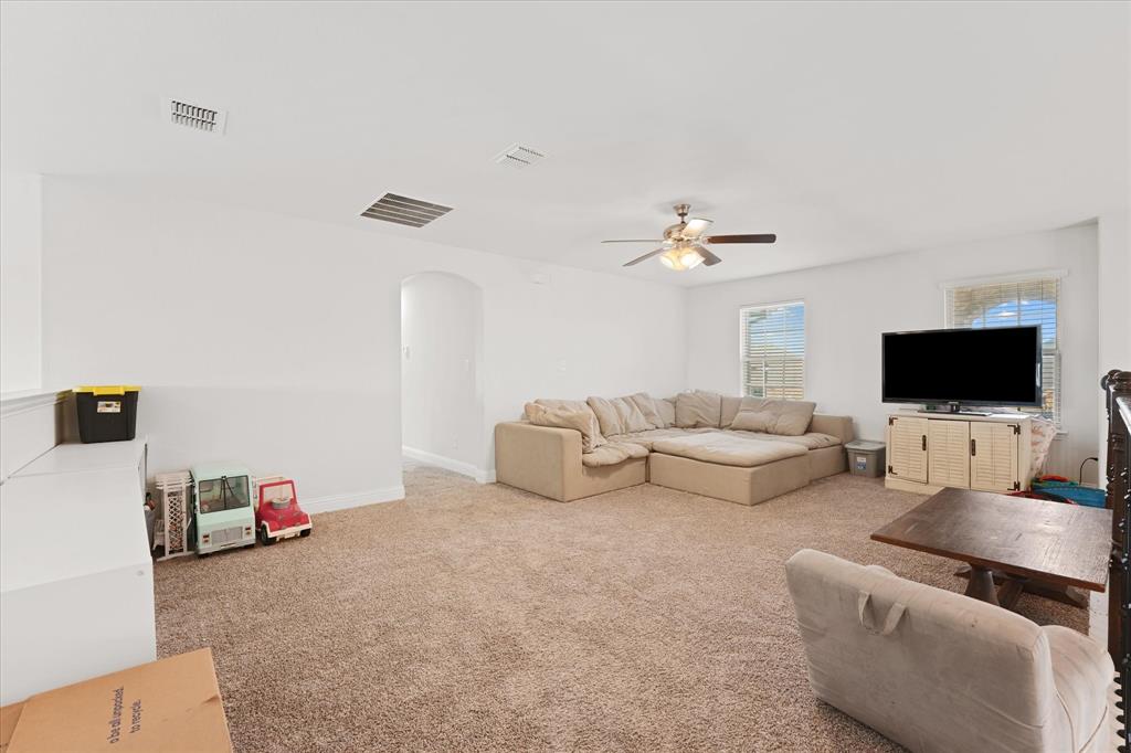 3725 Ranchers Ridge Krum, TX 76249 - Photo 33 of 38 a living room with furniture and a flat screen tv