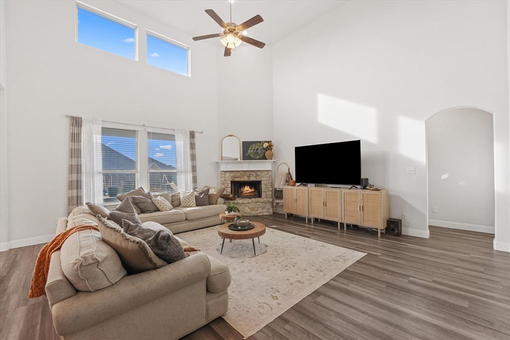 3725 Ranchers Ridge Krum, TX 76249 - Photo 10 of 38 a living room with furniture and a flat screen tv