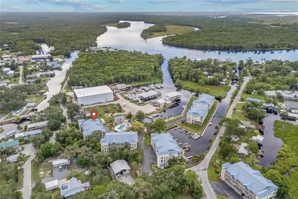 an aerial view of multiple house