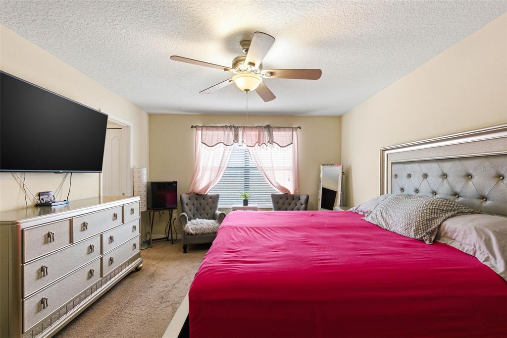 10135 Newminster Loop Ruskin, FL 33573 - Photo 20 of 35 a bedroom with a bed and a flat screen tv