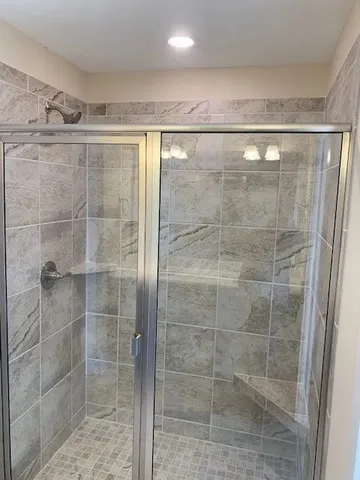 a bathroom with a shower
