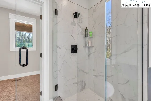 a bathroom with a shower