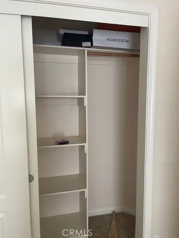 a close view of a closet