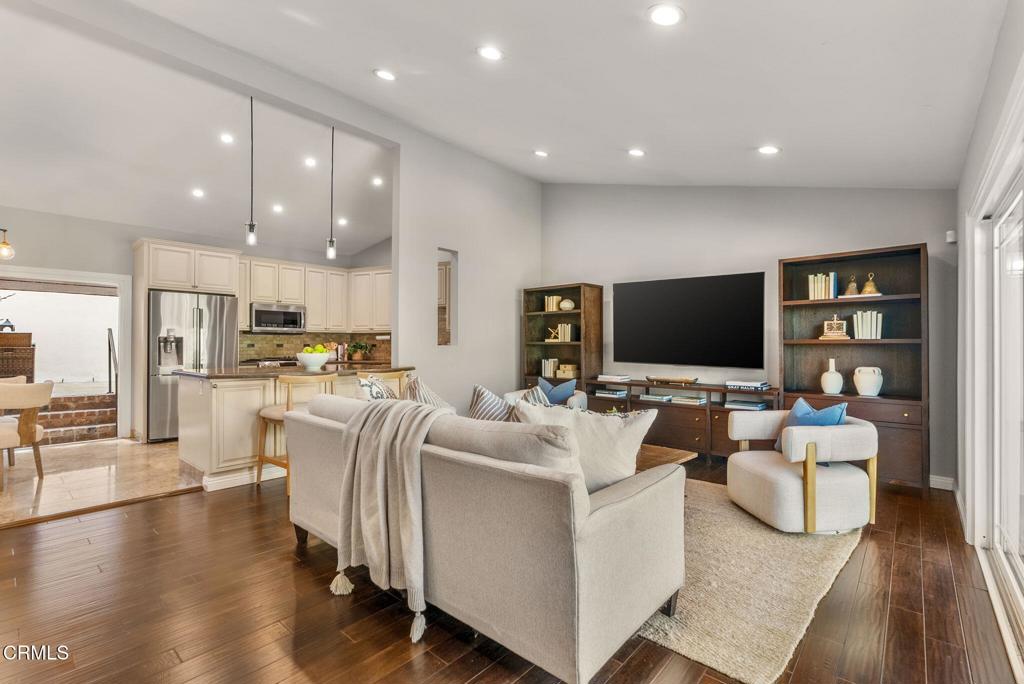1544 La Loma Road Pasadena, CA 91105 - Photo 5 of 28 a living room with furniture kitchen view and a flat screen tv