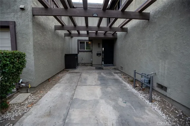 a view of a room with wooden walls