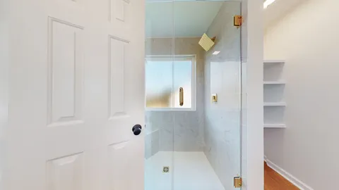 a bathroom with a shower