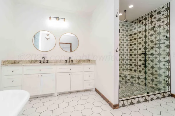 a bathroom with a shower