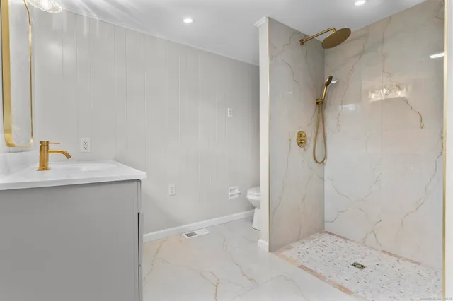 a bathroom with a shower