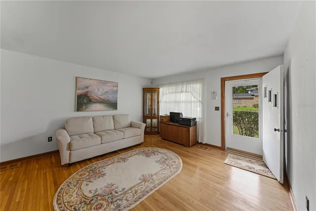 a living room with furniture and a couch