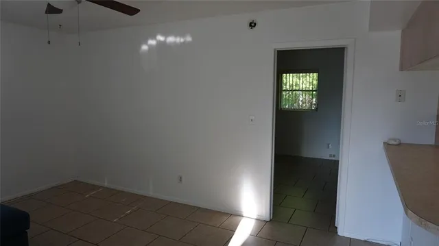 an empty room with a window