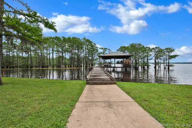 a front view of a house with yard and green space