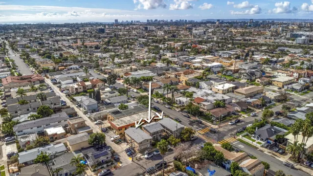 an aerial view of a city