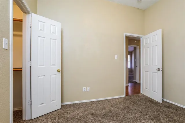 an empty room with closet