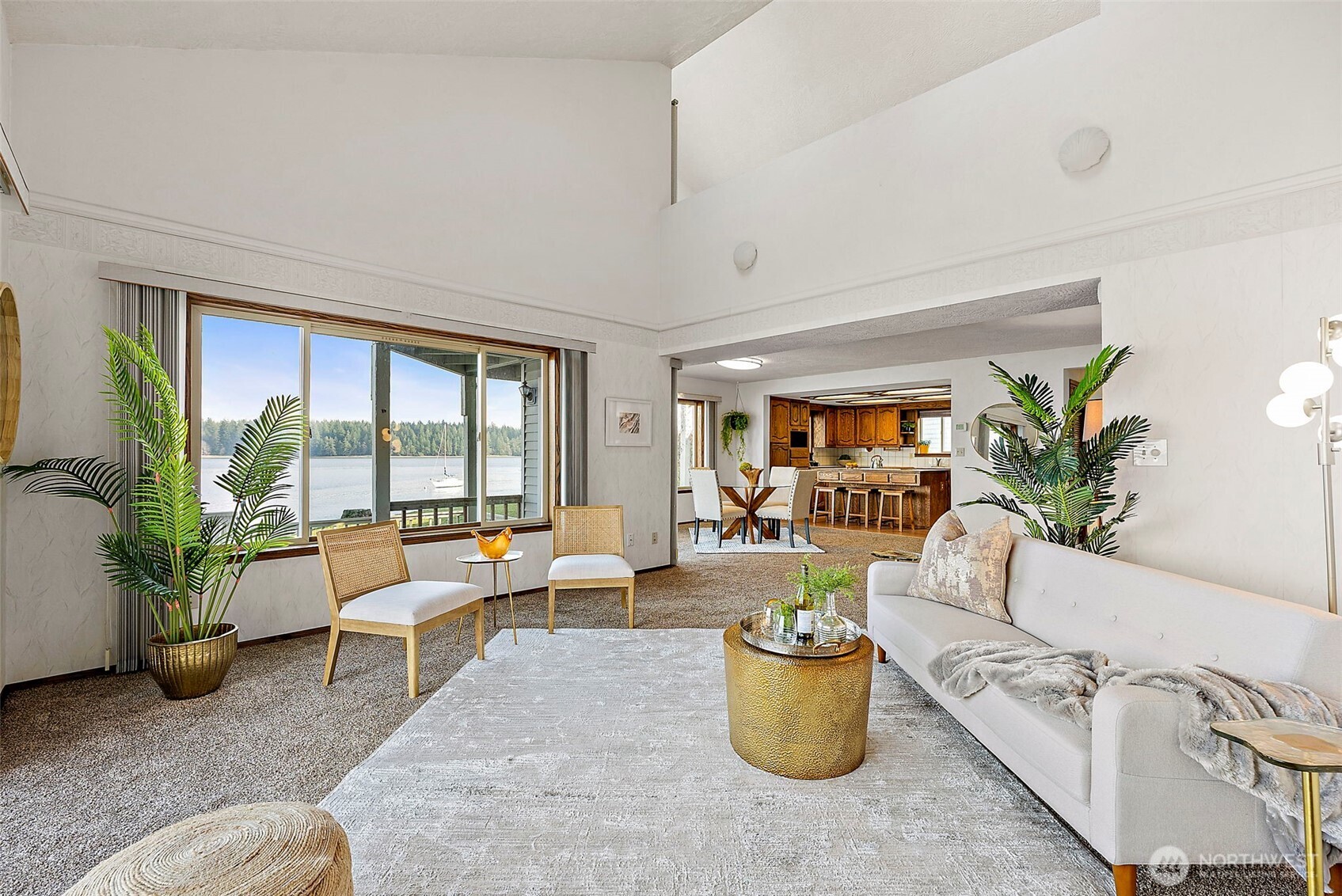 130 East Old Winery Road Shelton, WA 98584 - Photo 5 of 40 a living room with furniture and a potted plant