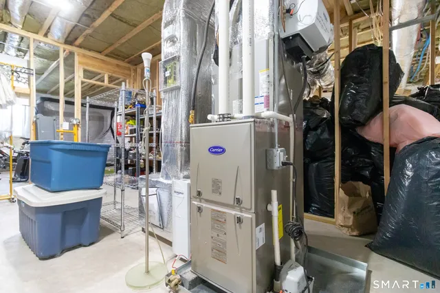 a close view of water heater room