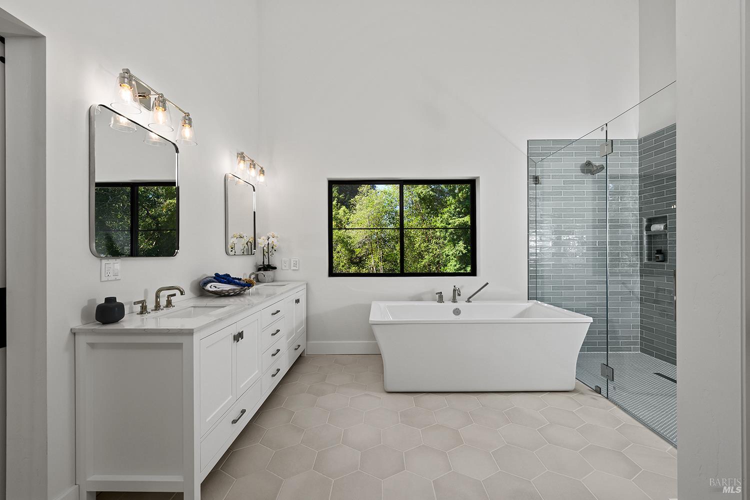573 Wagnon Road Sebastopol, CA 95472 - Photo 44 of 53 Spa inspired primary bathroom complete with deep soaking tub