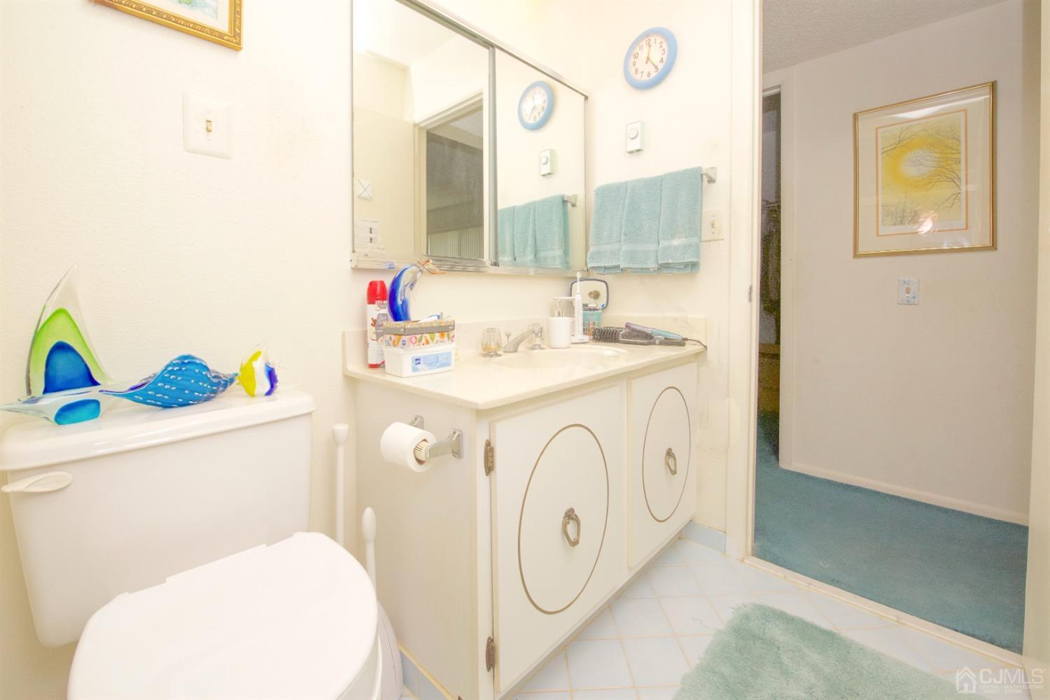 A Pompton Road Monroe Township, NJ 08831 - Photo 19 of 30 a bathroom with a sink a toilet and a mirror