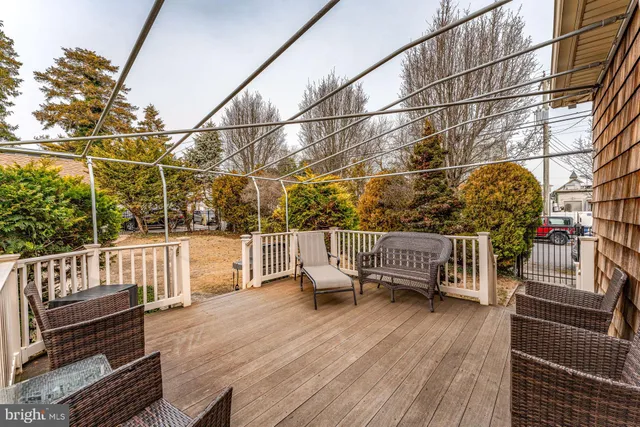 a view of a balcony with couch