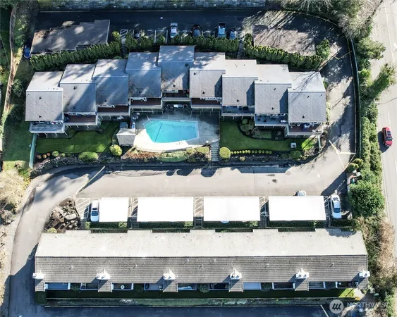 an aerial view of multiple house