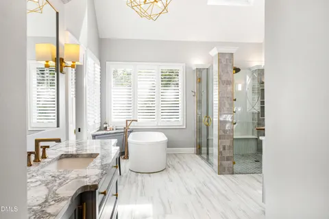 a bathroom with a shower