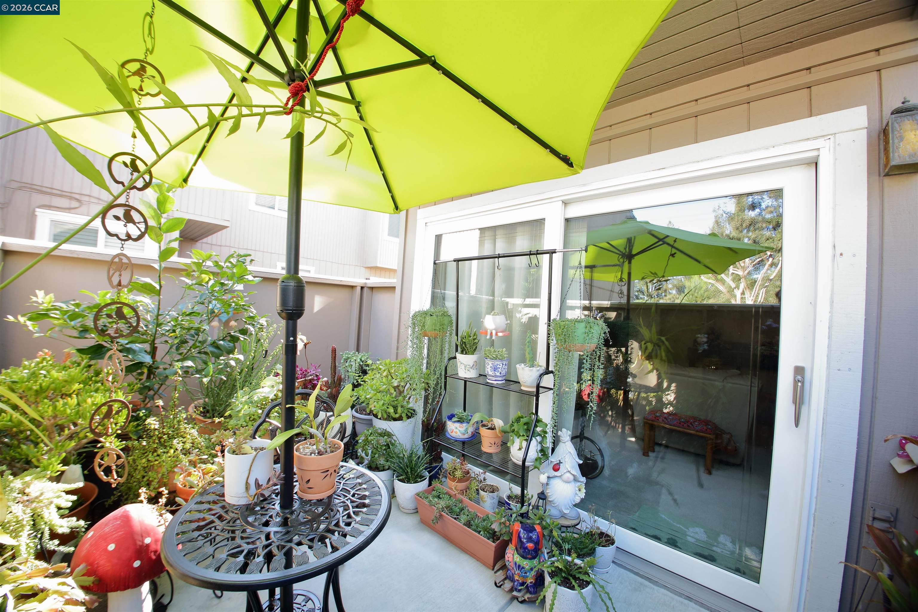 3901 Clayton Road, Unit 25 Concord, CA 94521 - Photo 20 of 28 a backyard of a house with table and chairs potted plants