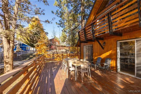 an outdoor space with seating